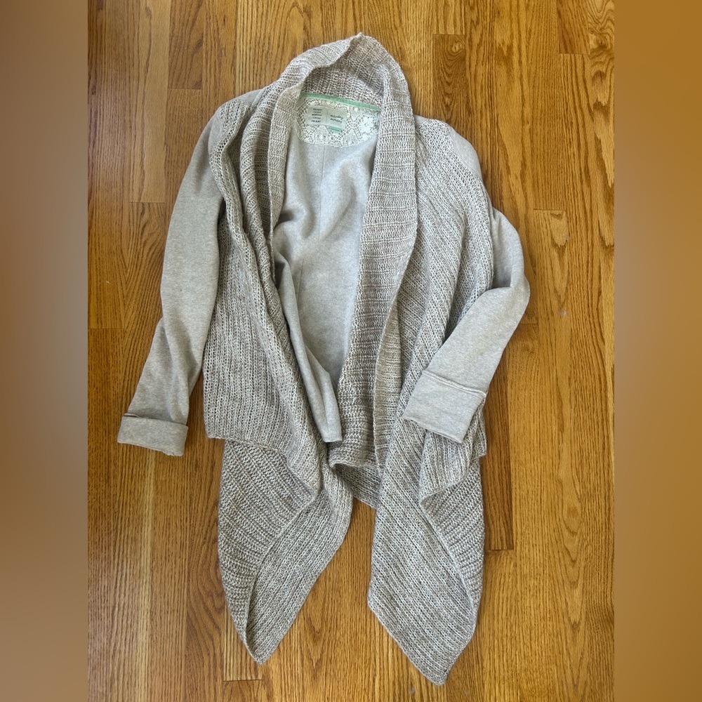 Anthropologie Tan Cardigan Sweater with Relaxed Fit